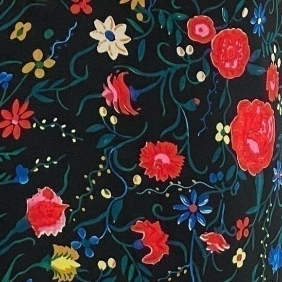 J Crew Black Red Bold Floral Print Ruffle Cottage Dress NWOT Sie XXS - Picture 7 of 12